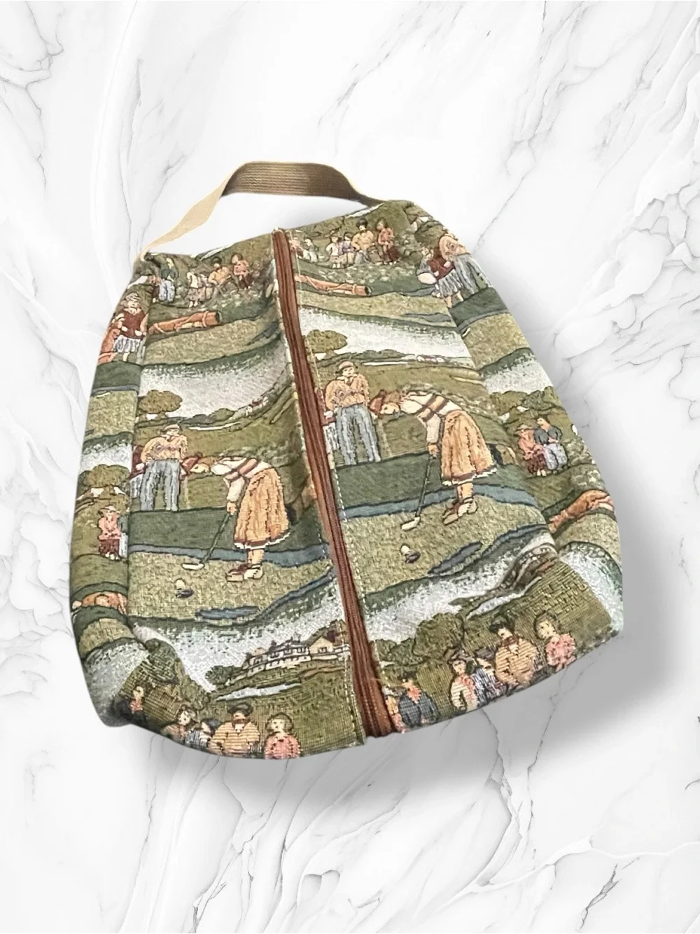 Vintage Holdings Tapestry Golf Shoe Bag Travel Case Zippered